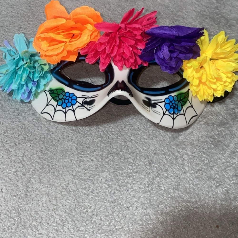 Colorful Floral Day of the Dead Mask